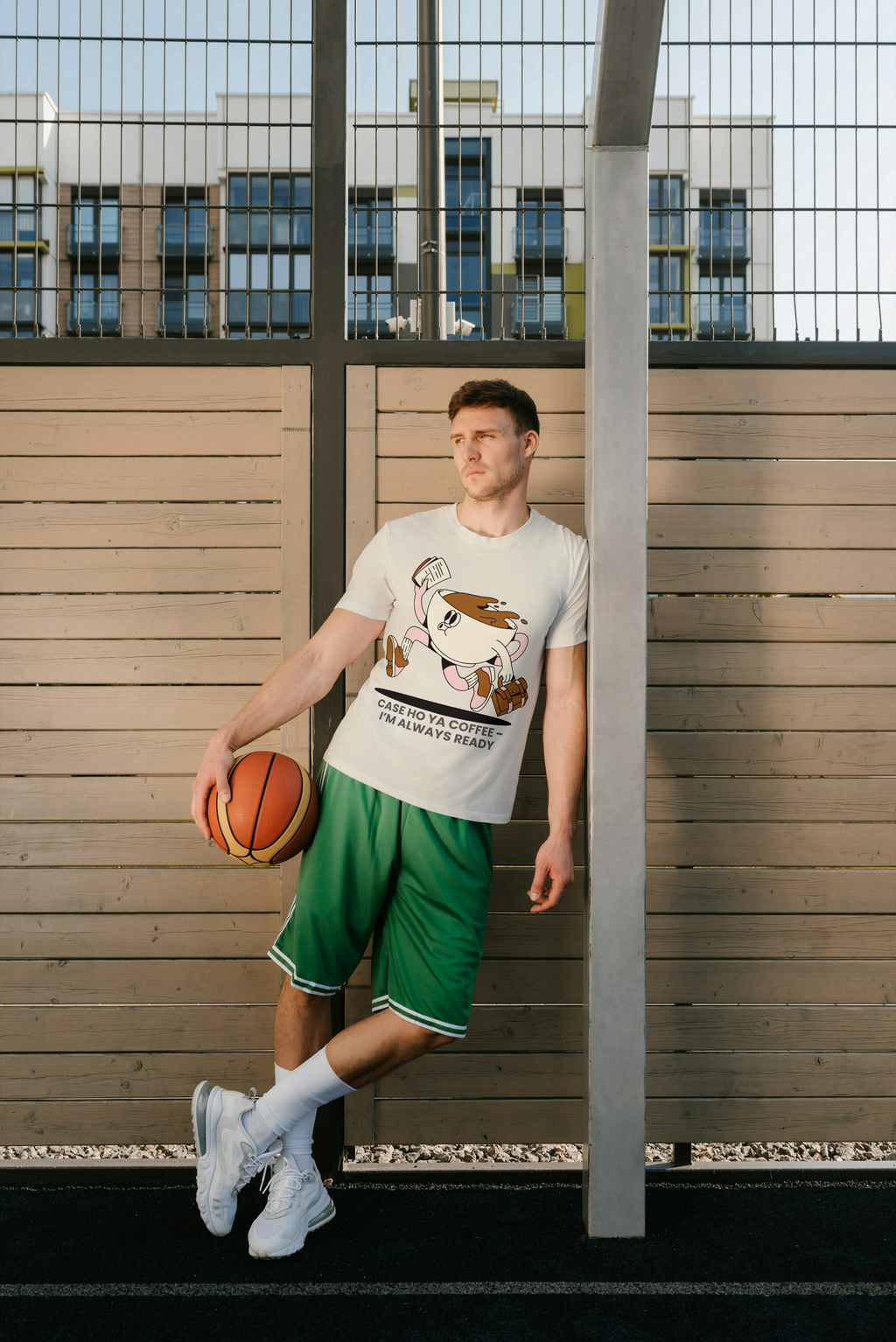 Always Ready – Coffee x Court Vibe Tee (Oversized)