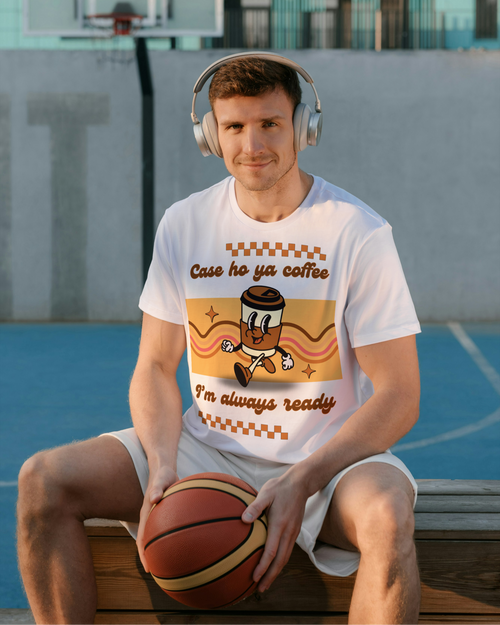 Always Ready – Coffee x Court Vibe Tee (Oversized)