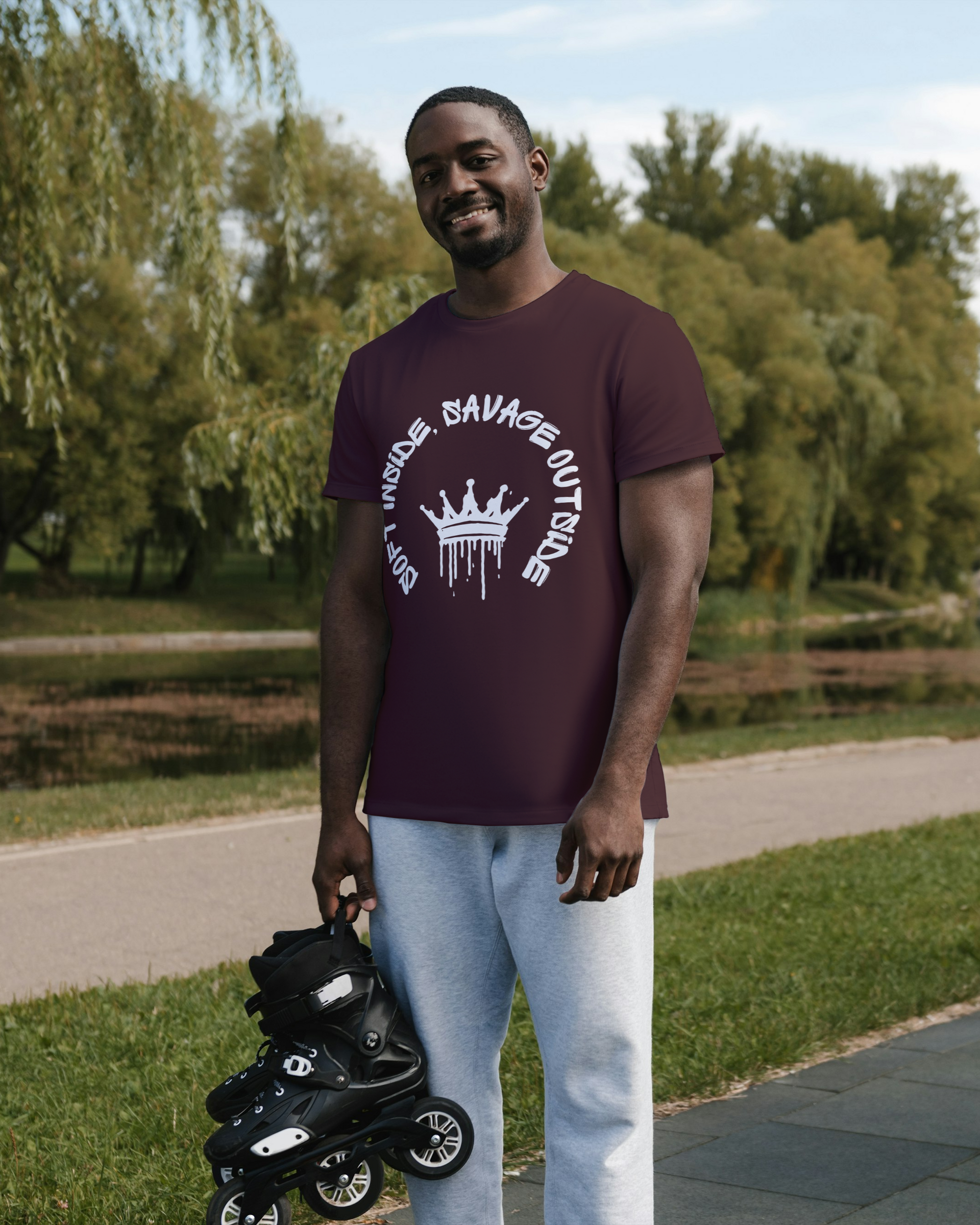 Soft Inside Savage Outside - Oversized Crown Tee